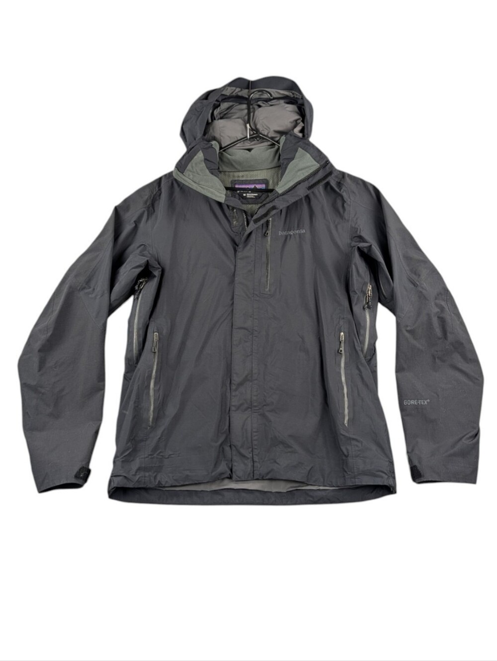 Patagonia Piolet 83380 Men's M Black GORE-TEX Hooded Shell Jacket EUC - Picture 4 of 11
